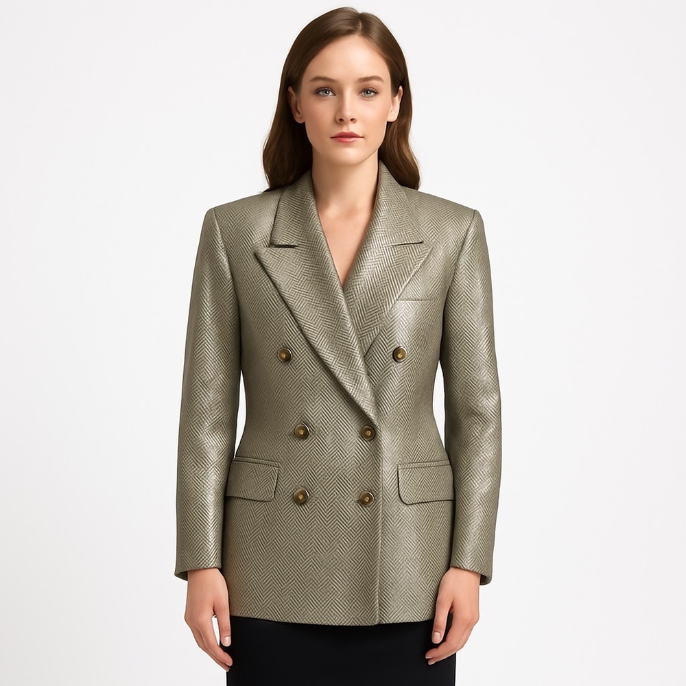 STIRLING COOPER Vintage Taupe Double-Breasted Suit Jacket/Blazer Size 6